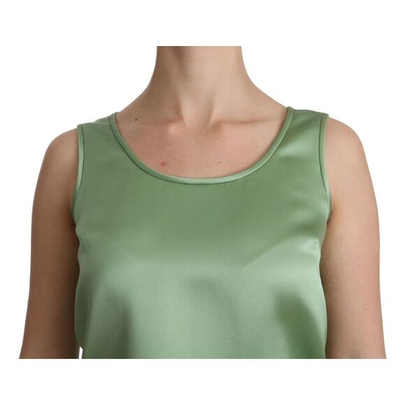 Dolce & Gabbana Dolce Gabbana Tank Top Relaxed Fit Women Green Tops & T-Shirts - Picture 5 of 6